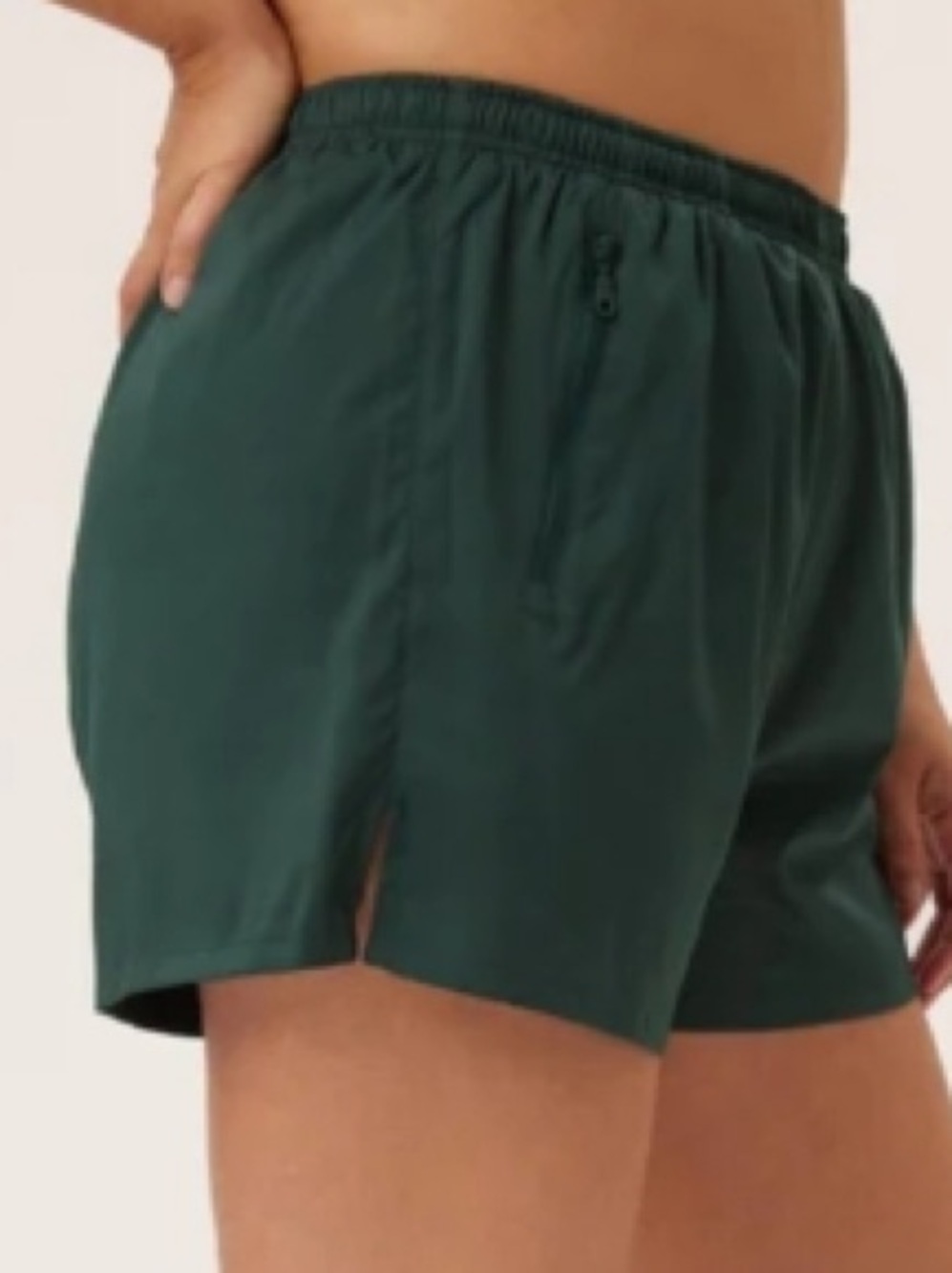 Girlfriend Collective Gazelle Shorts in a moss green